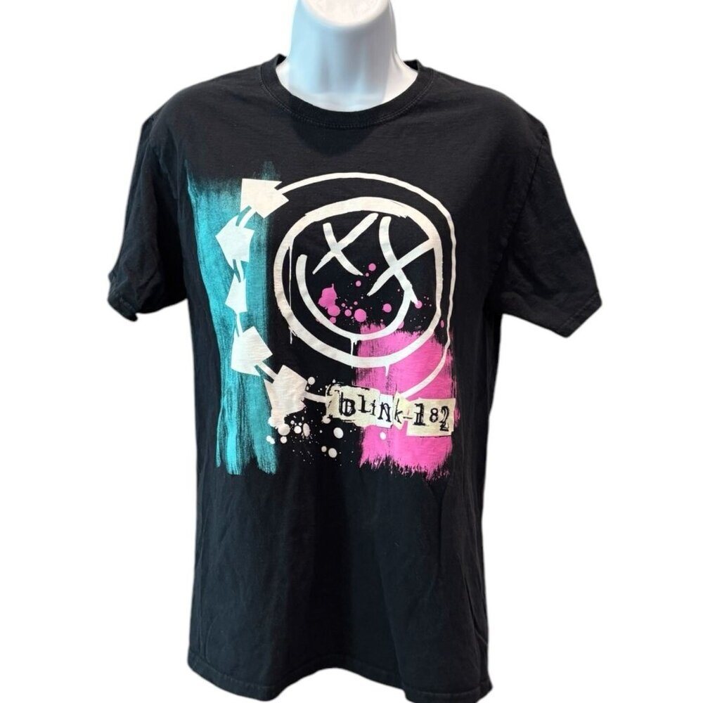 Blink-182 Graphic Band Tee | Black Cotton Logo Shirt Women’s S 🎸